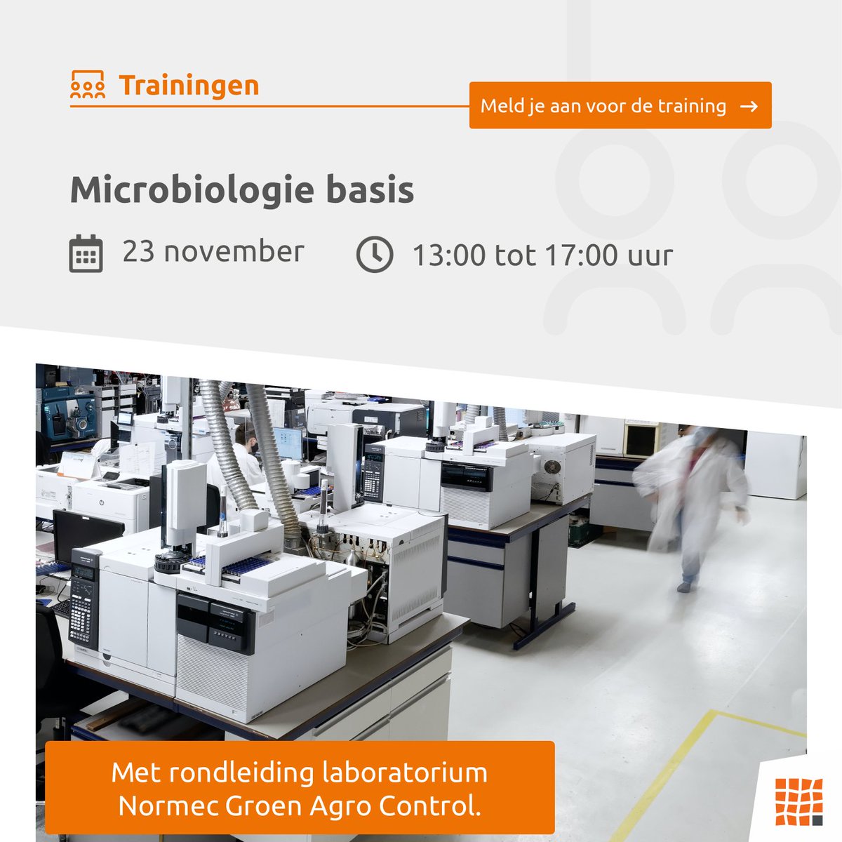 Geef je op voor de workshop Microbiologie bij Normec Groen Agro Control. Emailadres: michel.witmer@normecgroup.com