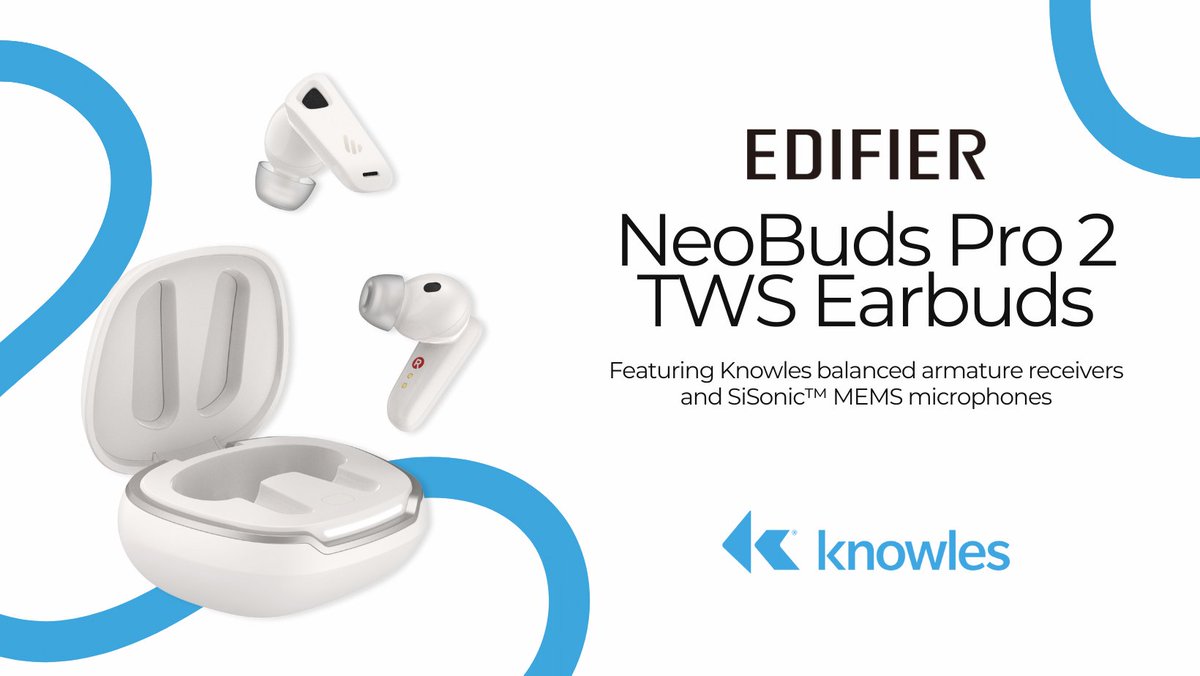 Knowles is proud to partner with Edifier International Ltd in the US release of NeoBuds Pro 2. More on the first-of-its-kind design: bit.ly/3s8R1Ua