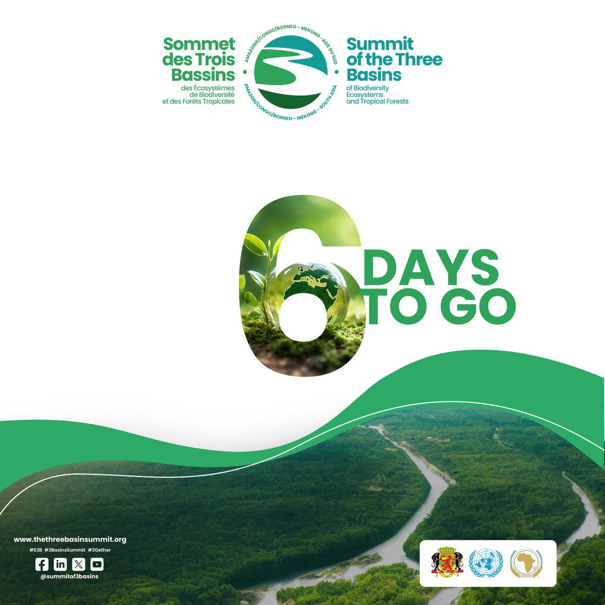 Just 6 more days to go⏳

The Three Basins Summit is fast approaching!

This is a crucial moment for the preservation of our planet. Let's be ready for an exciting week dedicated to biodiversity, climate and a more sustainable future.

Join us ➡️ bit.ly/46zpI48

#3basins…