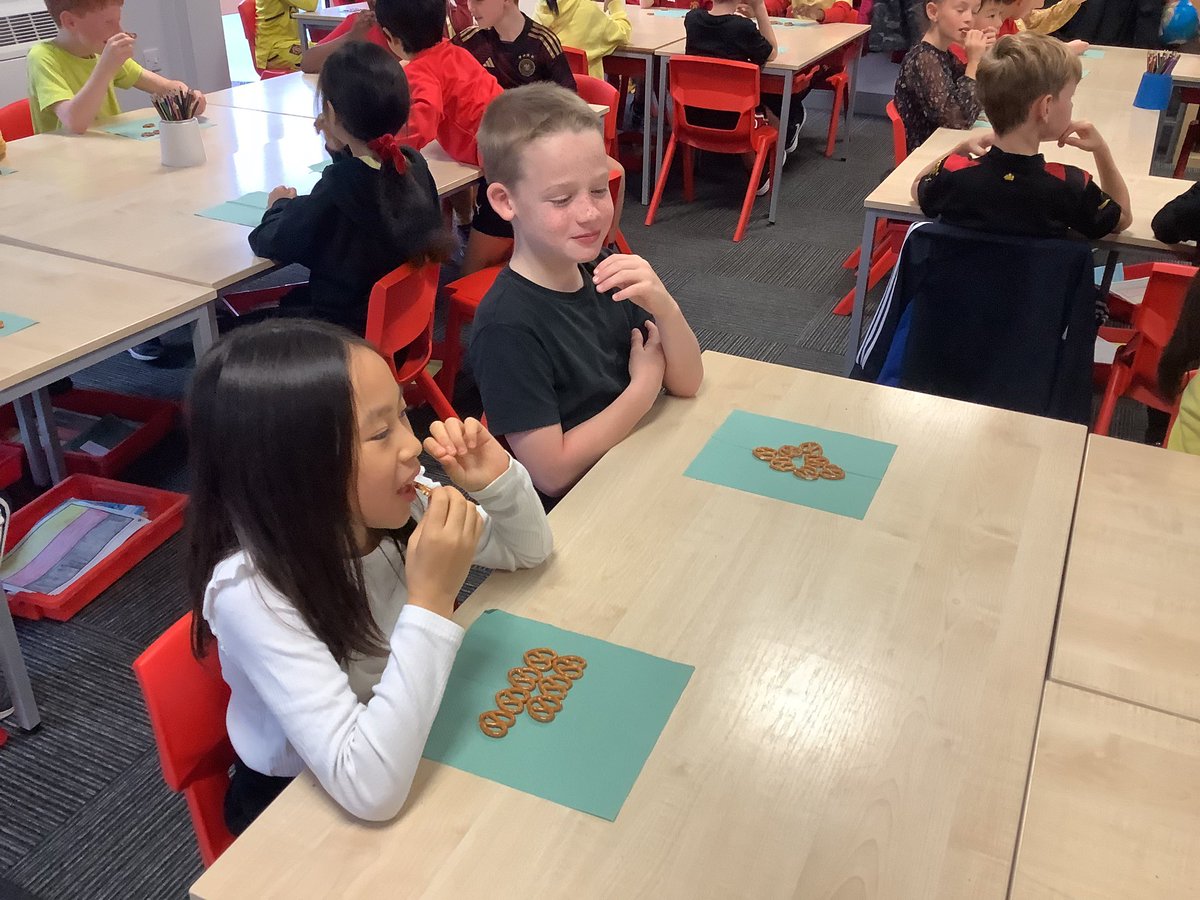StPhilipsY4B's tweet photo. This afternoon, to finish our European Day of Language and Sport we have tried a popular German food - pretzels 🥨 and learnt some German phrases which finished with a very funny edition of kopf, schulter, knie und FuB @StPhilipCEAP #teamstphilips https://t.co/fFVQsz4Cmp