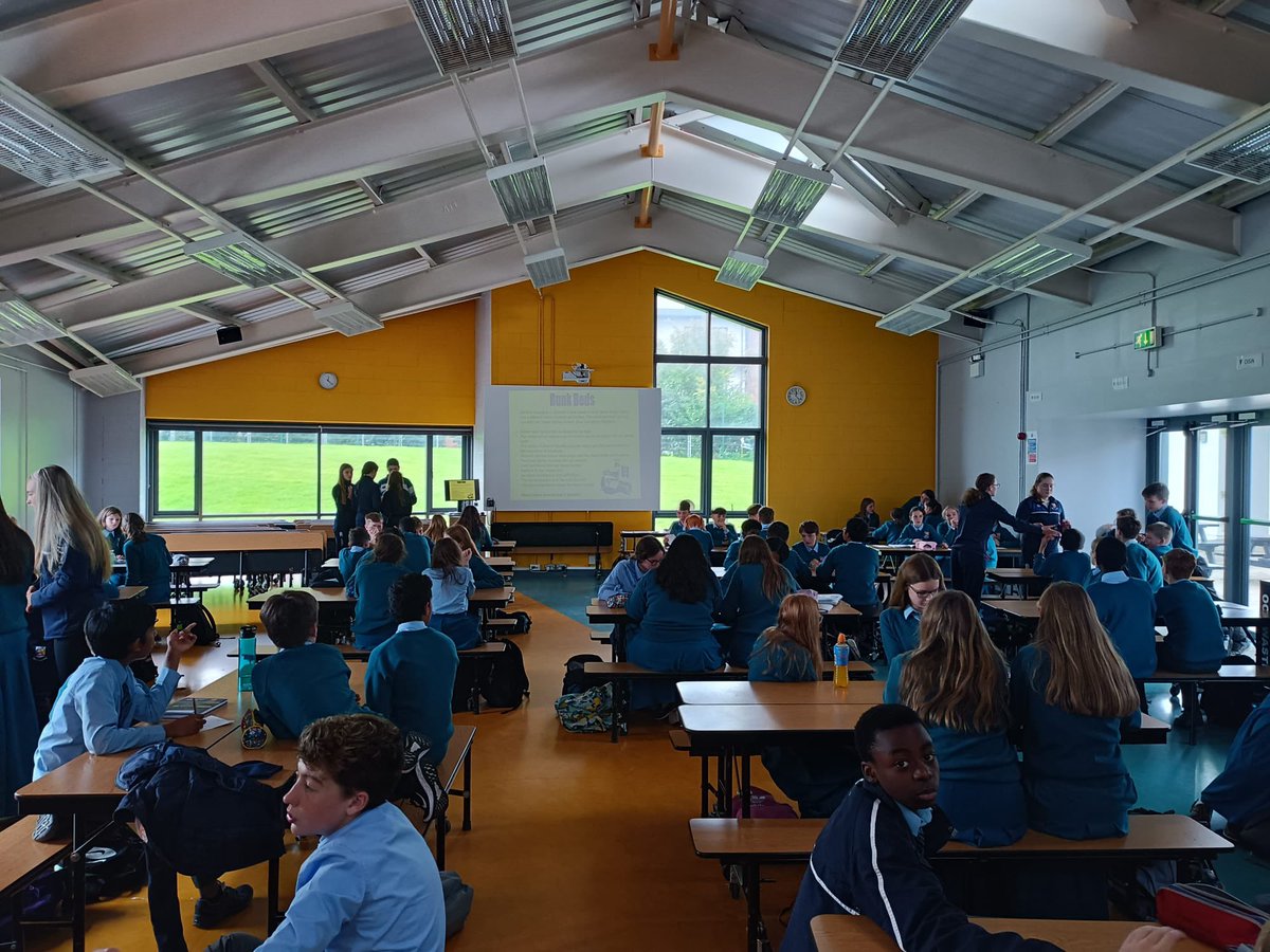 CastletroyC's tweet image. A fantastic way to end the week with over 200 first years competing in a whole year Maths Table Quiz, led by some of our fantastic transition year! #Mathsweek2023 #iusemaths