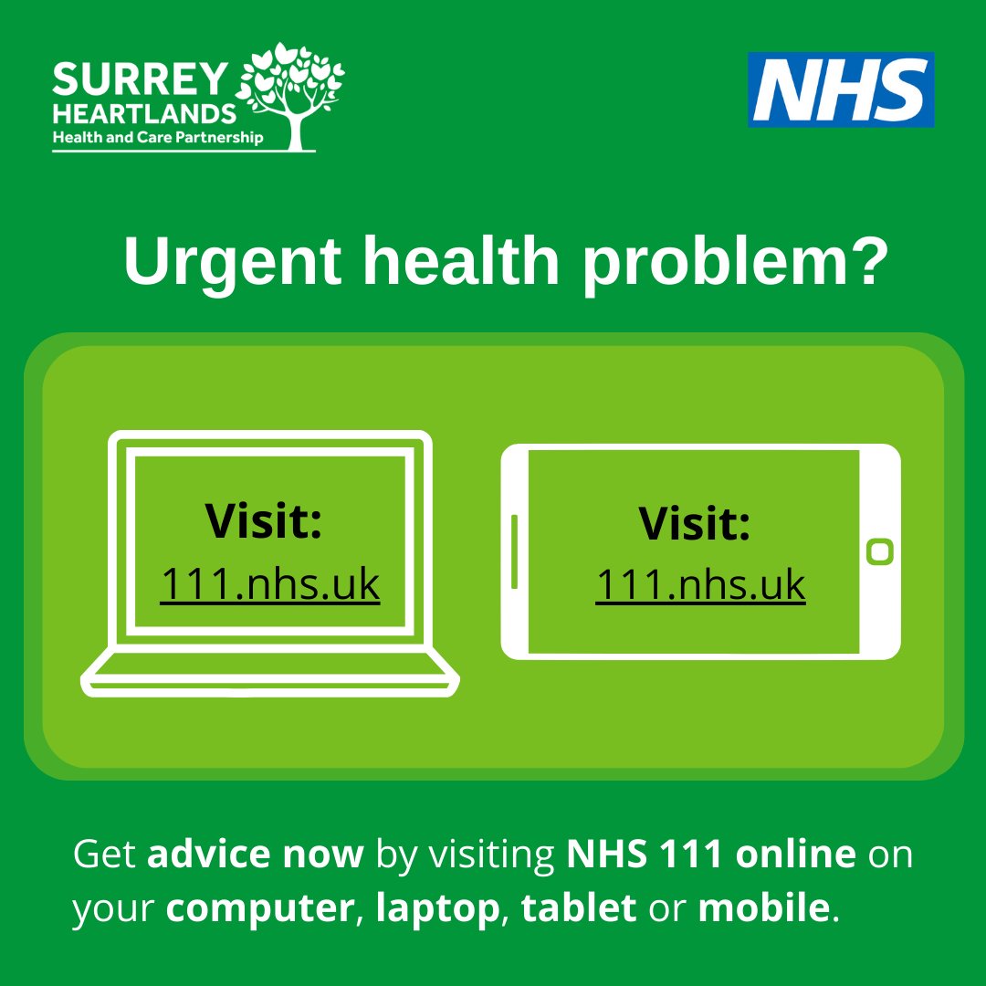 Urgent health problem this weekend? Speak to NHS 111 online by visiting 111.nhs.uk Available 24/7, a quick trip online will signpost you to the most appropriate healthcare service! #HelpUsHelpYou 💙