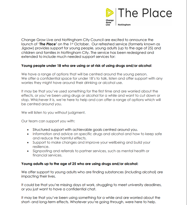 Change Grow Live The Place Nottingham tweet media