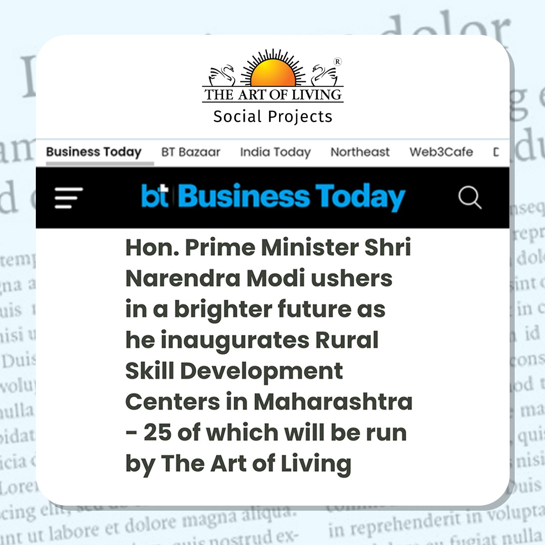 artofliving_sp's tweet photo. rime Minister Shri Narendra Modi ushers in a brighter future as he inaugurates Rural Skill Development Centers in Maharashtra - 25 of which will be run by The Art of Living. https://t.co/Is3LrQfaGU