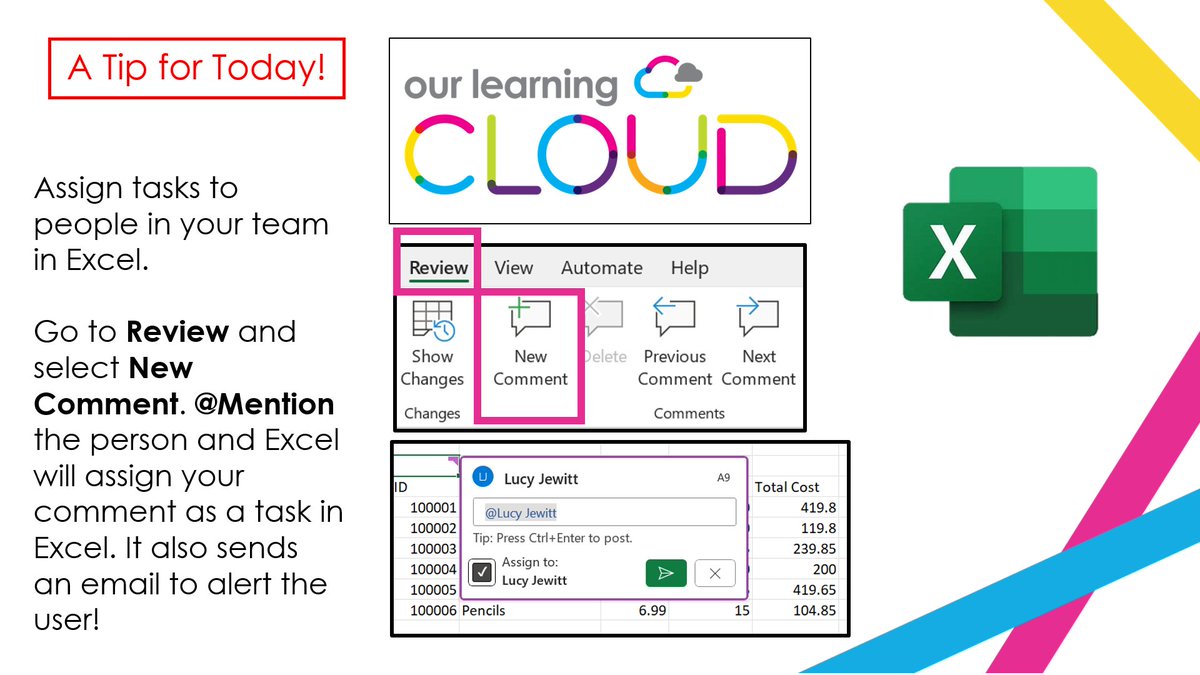 A Tip for Today!
Did you know you can assign tasks quickly through comments in Excel?
