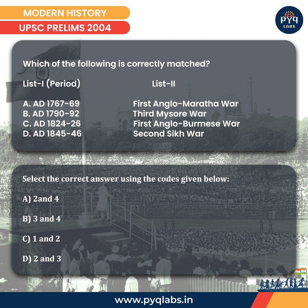 pyqlabs's tweet photo. Comment your answer 👇

Correct answer will be pinned.

#pyqlabs #iasdream #upscquestions #previousyearquestionpapers #UPSC #currentaffairs #QuizOfTheDay #answer #iqtest #iq999 #upscmotivation #UPSCPrelims2024 #IAS #modernhistory #anglomaratha #mysore  #angloburmese #Sikhs https://t.co/FkgCx4dovR