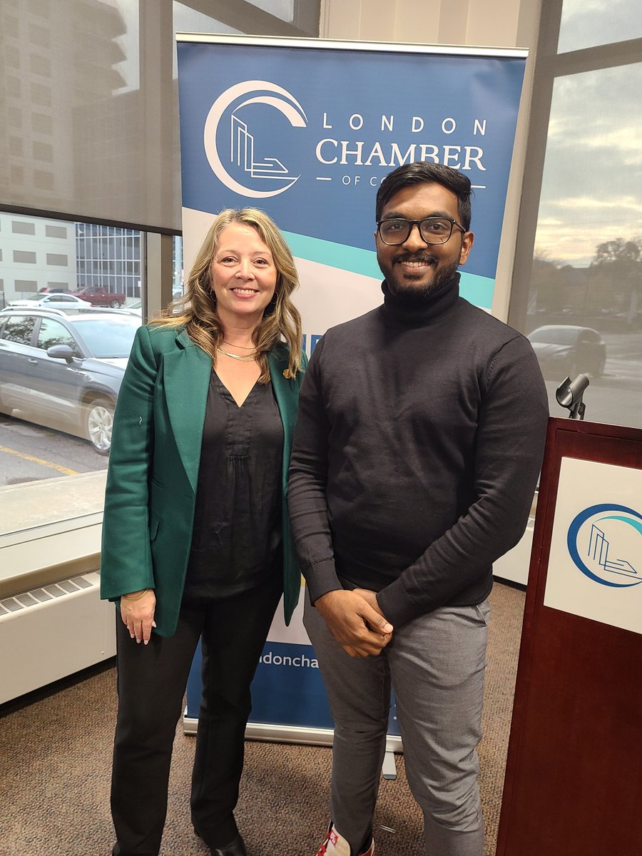 Attending @LdnOntChamber morning speech and questions with ON NDP leader @MaritStiles and the Fanshawe Student Union President @SathyaStephin @FanshaweCollege.