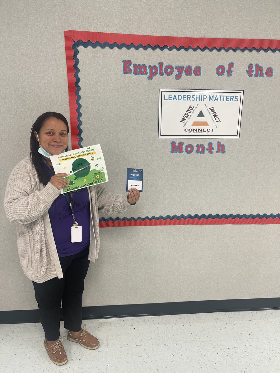 Congratulations to our October Employee of the Month!!! @CarinaCordova79 @PattyWillis1 @GarciaLeza_AISD @KimberlyBowie11