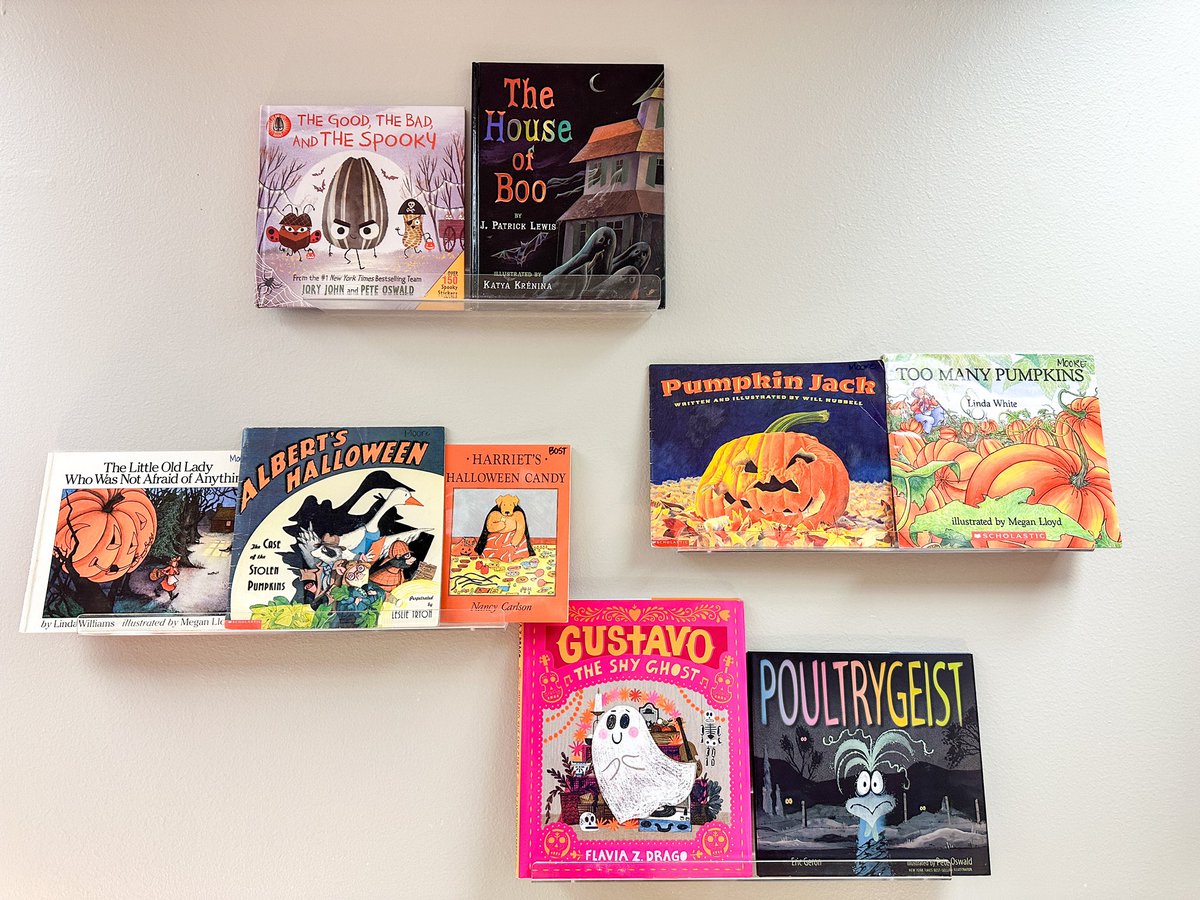 I’ve changed my book shelves with some of my favorite Halloween titles! 🎃One of my favs is one called Albert’s Halloween. It’s an old one but wonderful for details and making predictions! What’s one of your favs? 🎃👻🎃 #RISDWeAreOne #mentortexts @LIBRARIESinRISD #RISDLLC