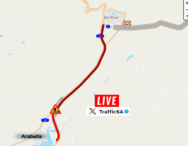 TrafficSA's tweet photo. Western Cape - R43 South (Latest): HEAVY DELAYS - queue from the N2 exit at Bot Rivier https://t.co/p3S3VOJHfE