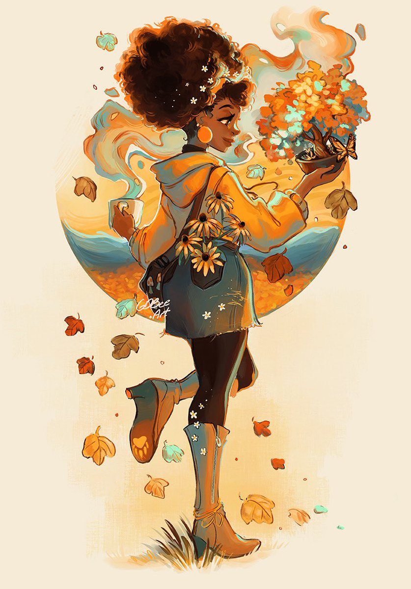 1girl dark skin dark-skinned female very dark skin solo leaf artist name  illustration images
