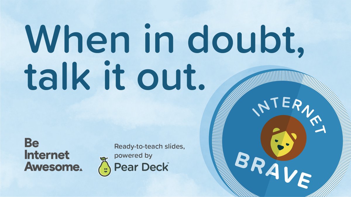 #DigCitWeek encourages open communication and trust with students by fostering conversations with trusted adults. 💚 Try these ready-to-teach #BeInternetAwesome Decks to create a safe online space: peardeck.com/content-partne…