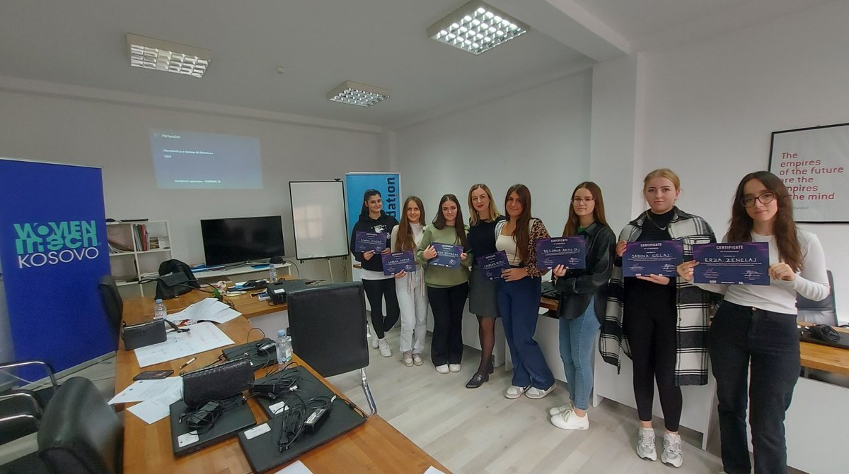 🙌 20 young girls from Prizren & Gjakove have been part of cybersecurity training brought by IF & @wit_kosovo, as part of @NLinKosovo funded-project to improve their digital skills about the challenges & security needs to protect themselves & their data from cyber threats.💪💻🌐