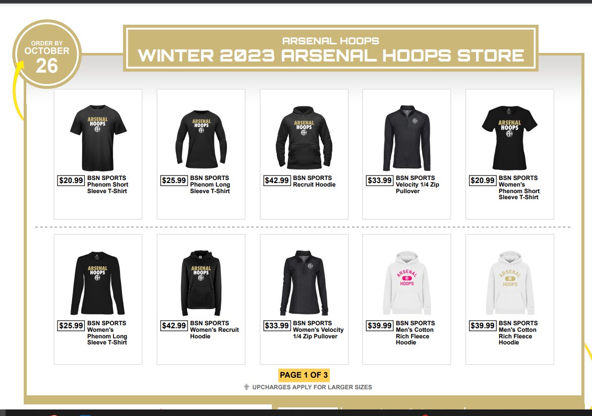 ***ARESENAL HOOPS*** Your winter team shop is live!! Hit the link below to get your exclusive Arsenal Hoops gear!! @ArsenalHoops @MichaelAsleson @evan_asleson @JaredNor1h @ChrisAsleson Hurry, shop closes 10/26/2023! bit.ly/46YN1Vm