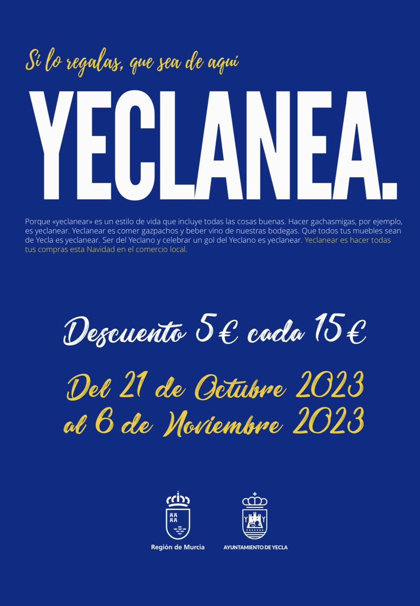 Del 21 de octubre al 6 de noviembre consigue hasta 40€ de descuento en tus compras participando en la campaña Yeclanea 2023