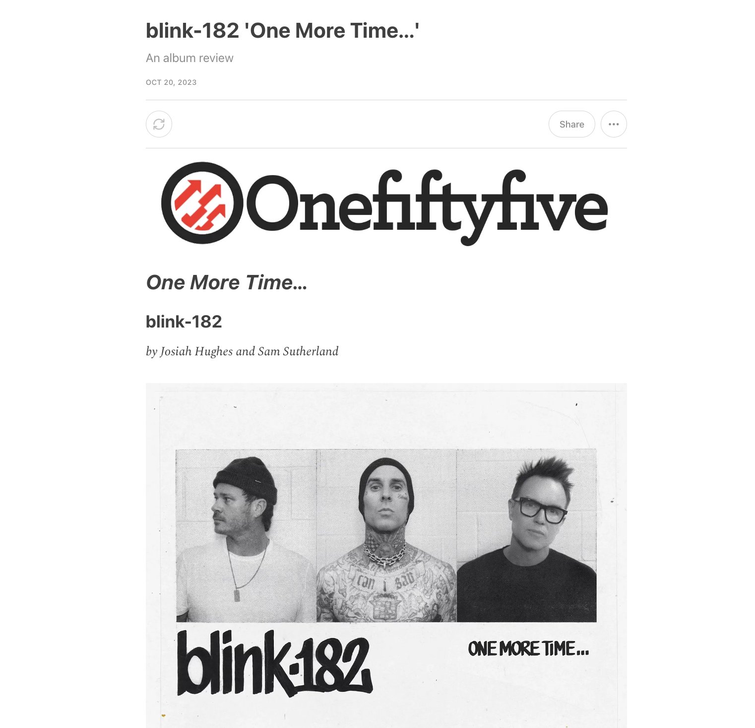 Blink-182: One More Time Album Review