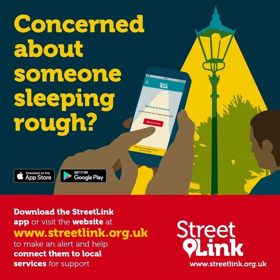 Concerned about someone sleeping rough? Contact @Tell_StreetLink at: orlo.uk/C2WQB Alerts are sent to local outreach teams to find and support #roughsleepers