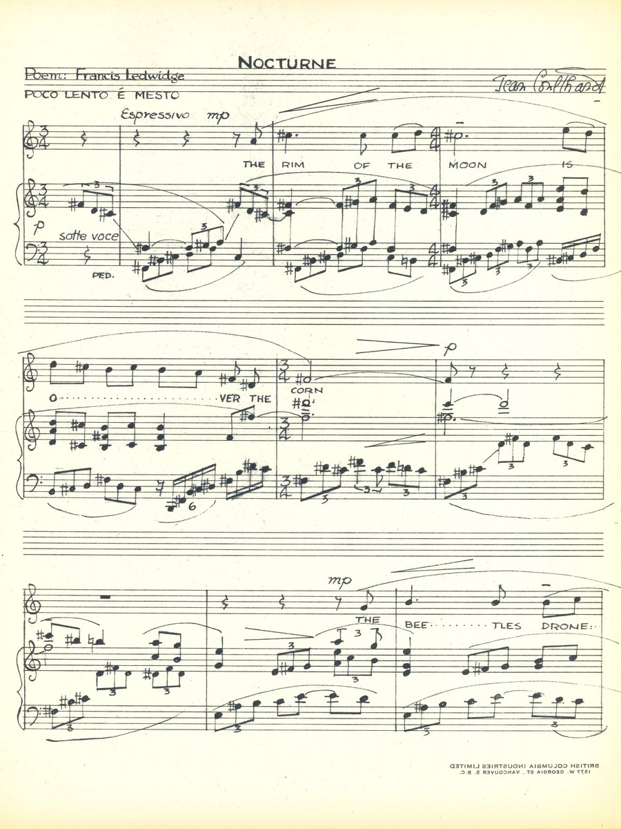 Maureen Forrester was a Canadian contralto who dedicated her career to promoting new Canadian works alongside a standard repertoire.

This is reflected in her personal score collection which includes pieces like "Three Irish Poems for Maureen" by female composer Jean Coulthard.