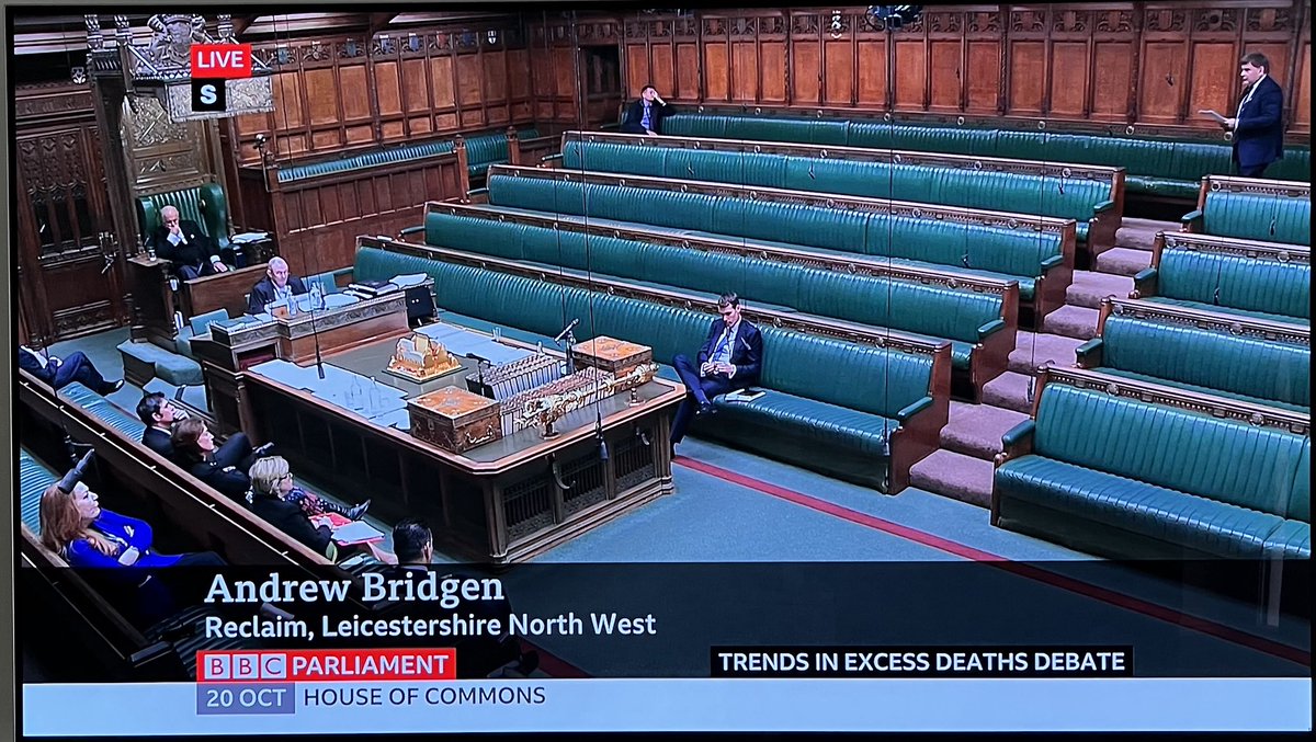 ⁦<a href="/ABridgen/">Andrew Bridgen</a>⁩ doing his very best in an almost-empty House on such an important topic - and the Deputy Speaker making a point of not looking at him and probably trying not to listen. Thank you, Andrew.