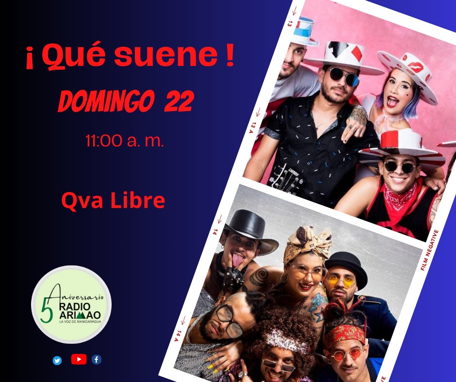 RadioArimao's tweet image. #RadioArimao || Qué Suene!!!!
VARIEDAD y BUENA MÚSICA 🎶podrás encontrar este Domingo, a las 11:00 a. m.  en la 1️⃣0️⃣5️⃣.7️⃣FM. Sintonízanos y no te arrepentirás...
#Cultura #Entretenimiento #Participación
#ProgramaciónRadial #PegaditoALaRadio📻
Somos #RadioArimao.📻,