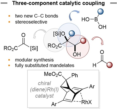JohnsonGroup's tweet photo. ICYMI: (4/5) A little rhodium reading to go with your morning coffee - check out this three component coupling of silyl glyoxylates featuring Johnson-lab-developed diene ligands! Check it out here: https://t.co/cvFJtohvnp Congrats to all the amazing authors! https://t.co/Nczkzq0jOM