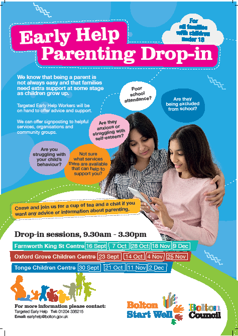 BoltonStartWell's tweet photo. Join the Early Help team for a cup of tea and a chat if you want any advice or information about parenting. https://t.co/9RMA5DBrj6