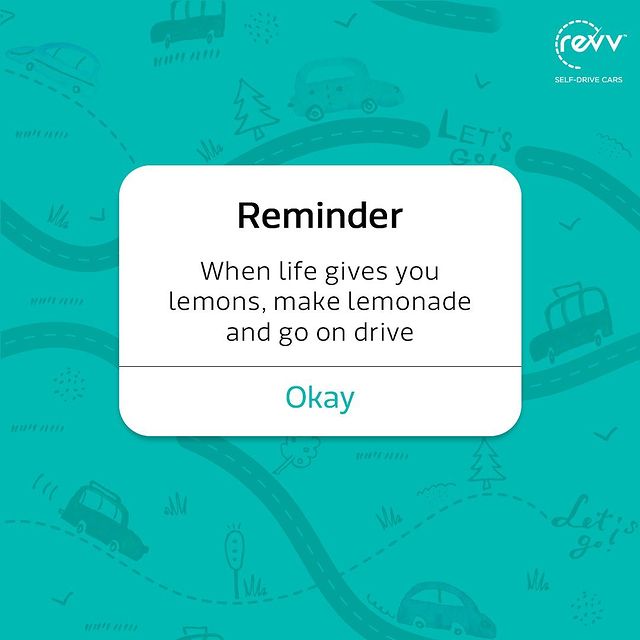 Break the Monotony and take that roadtrip with your friends. It’s time to get in touch with Nature and Revive with Revv!

#rentacar #drivetastefully #drivesafely #khudkichalao #sanitisedcars #carsubscription #selfdrive