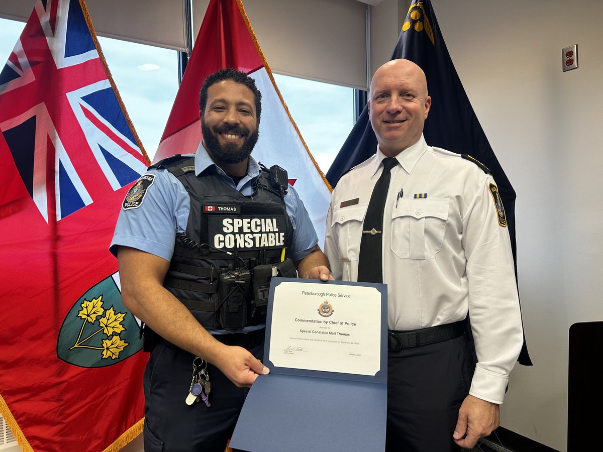 Special Constable Matt Thomas was given a Chief commendation recently for his life saving efforts.

SPC Thomas was made aware of a person in medical distress in the woods near the courthouse.  He ran, administered Naloxone and was able to revive the person.
#thankyou #community