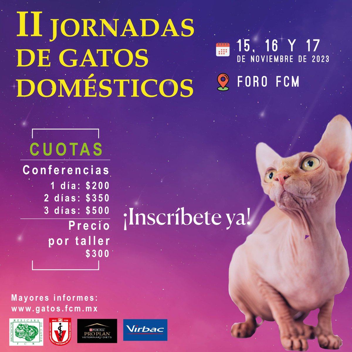 amgatos's tweet photo. Ya te puedes inscribir a las Segundas 𝐒𝐄𝐆𝐔𝐍𝐃𝐀𝐒 𝐉𝐎𝐑𝐍𝐀𝐃𝐀𝐒 𝐃𝐄 𝐆𝐀𝐓𝐎𝐒 𝐃𝐎𝐌É𝐒𝐓𝐈𝐂𝐎𝐒 La inscripción la encontrarás w https://t.co/EMlA3bb88s
TE ESPERAMOS. 𝟏𝟓 𝐚𝐥 𝟏 𝟕 𝐝𝐞 𝐧𝐨𝐯𝐢𝐞𝐦𝐛𝐫𝐞 𝐝𝐞𝐥 𝟐𝟎𝟐𝟑, FORO FCM Federación Canófila Mexicana, A.C. https://t.co/sHhjMRsLqn
