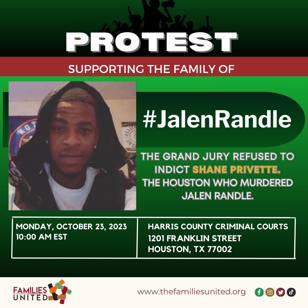 Justice for Jalen Randle: A community comes together to demand accountability for the killing of an unarmed Black man by Houston police officer Shane Privette.
#JalenRandle #JusticeforJalenRandle #EndQualifiedImmunity #JusticeforAllStolenlives #FamiliesUnited