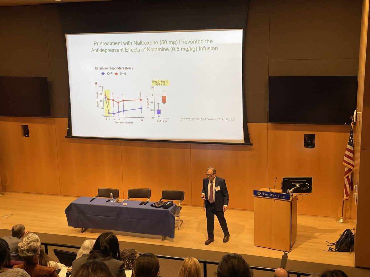 Keynote Irwin Lucki is discussing the antidepressant effects of ketamine.