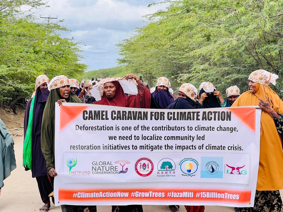 GNConservation's tweet photo. In an effort to promote climate change mitigation and adaptation in Garissa county, GNC held a roadshow dub “ climate caravan for climate action” and tree planting/ distribution to the local communities and institutions in Masalani https://t.co/qxkIKYWDm8