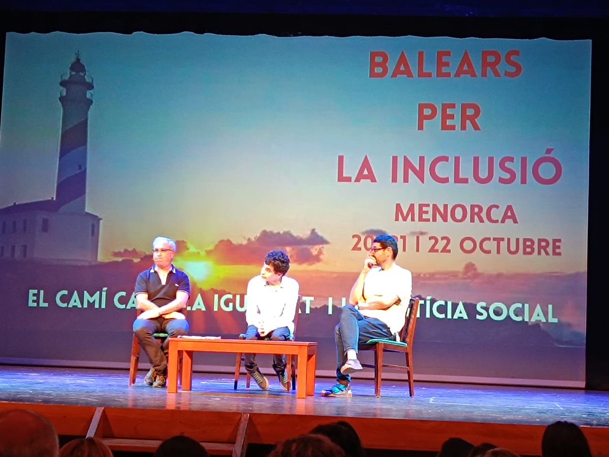 Aquest cap de setmana som a Menorca, a les jornades «Balears per la inclusió educativa»
Arranca avui amb la projecció del documental <a href="/QuererlaCrearla/">Quererla es crearla</a> i les intervencions de <a href="/icalmendros/">Nacho Calderón Almen</a> i <a href="/jandrocalleja/">Alejandro Calleja</a>  i Antón Fontao de Estudiantes por la inclusión.