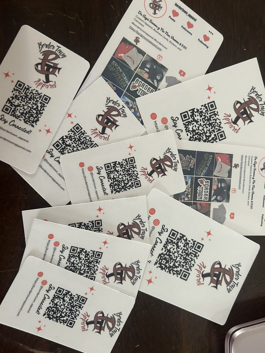 BorderTownNFT's tweet image. New business card one side , double sized , holographic , need your qr in there tambien! Get at us ! 📦 #business #bordertown #apparel #cards #custom #qr #new #california