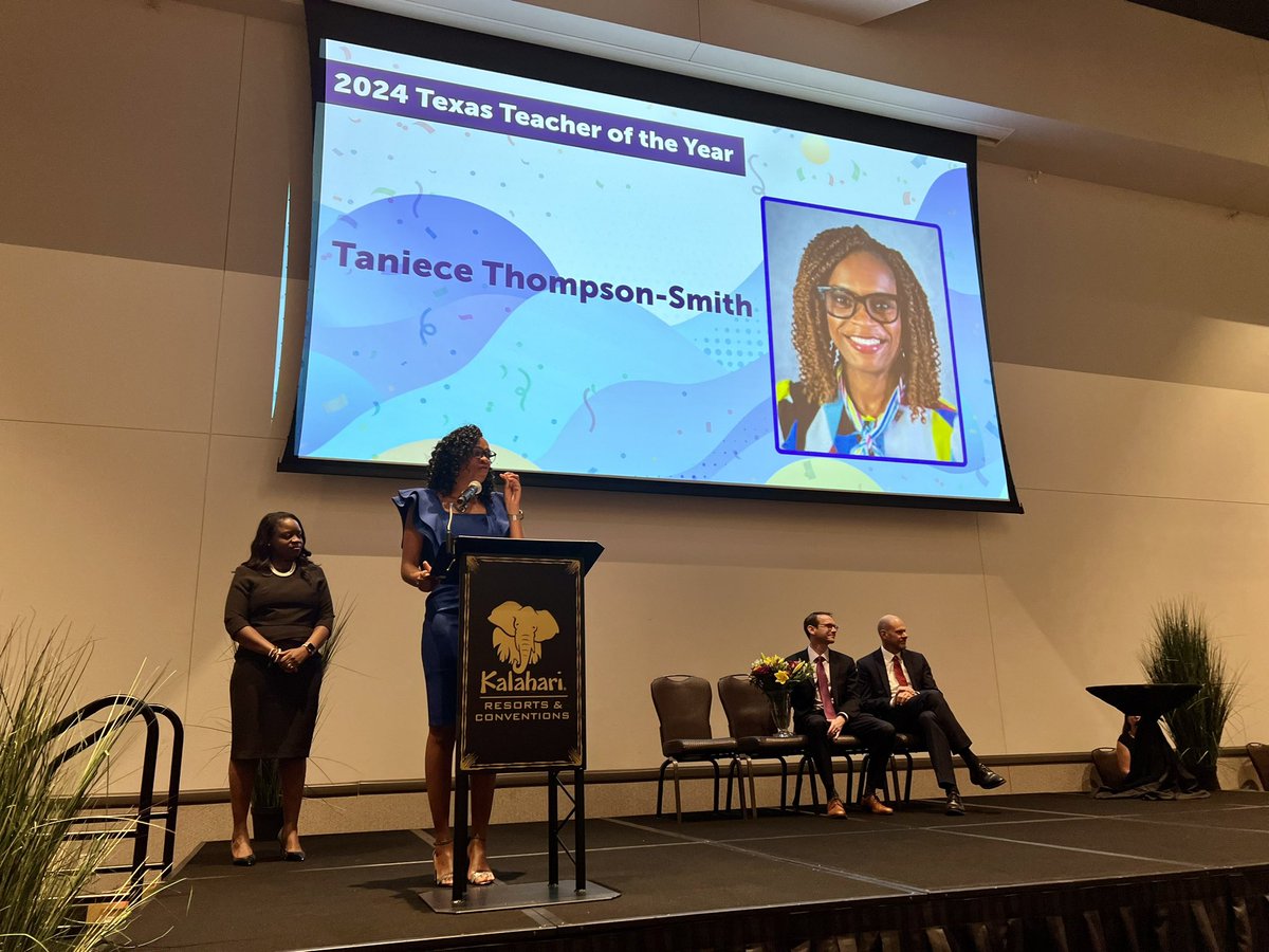 2024 Texas Teacher of the Year Taniece Thompson-Smith <a href="/abileneisd/">Abilene ISD</a> <a href="/region14esc/">@Region14ESC</a> will represent Texas in the national teacher of the year competition! #txed #TXTOY #InspiringLeaders #TeachersCan