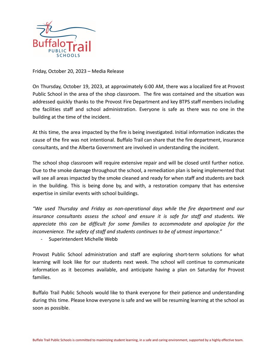 Buffalo Trail Public Schools tweet media