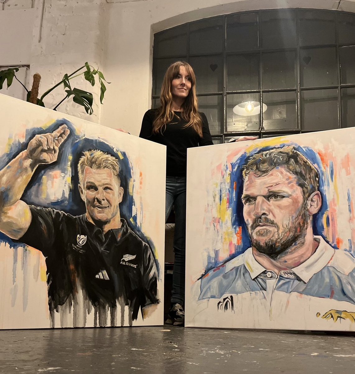 As seen in ITV tonight, the captains for tonight’s semi final, hugely honoured and privileged to have been asked to do this 🇦🇷 🇳🇿 
#rugbyworldcup #rugbyworldcup2023 #itv #rugbyart