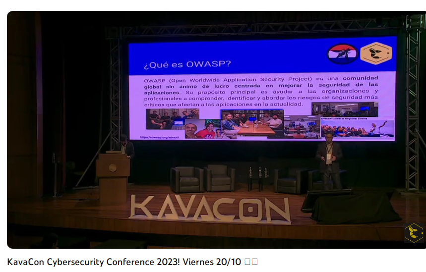AdrianneGonz1's tweet photo. Desde la comunidad OWASP PY nos acompaña Nelson Galeano y Francisco Paredes que nos esta comentando sobre el Proyecto KavAPI y la Asignación Masiva de Datos en @KavaConPy 💛🐝🤩 #kavacon2023 #kavacon #ciberseguridad https://t.co/pMDXIDNd5W