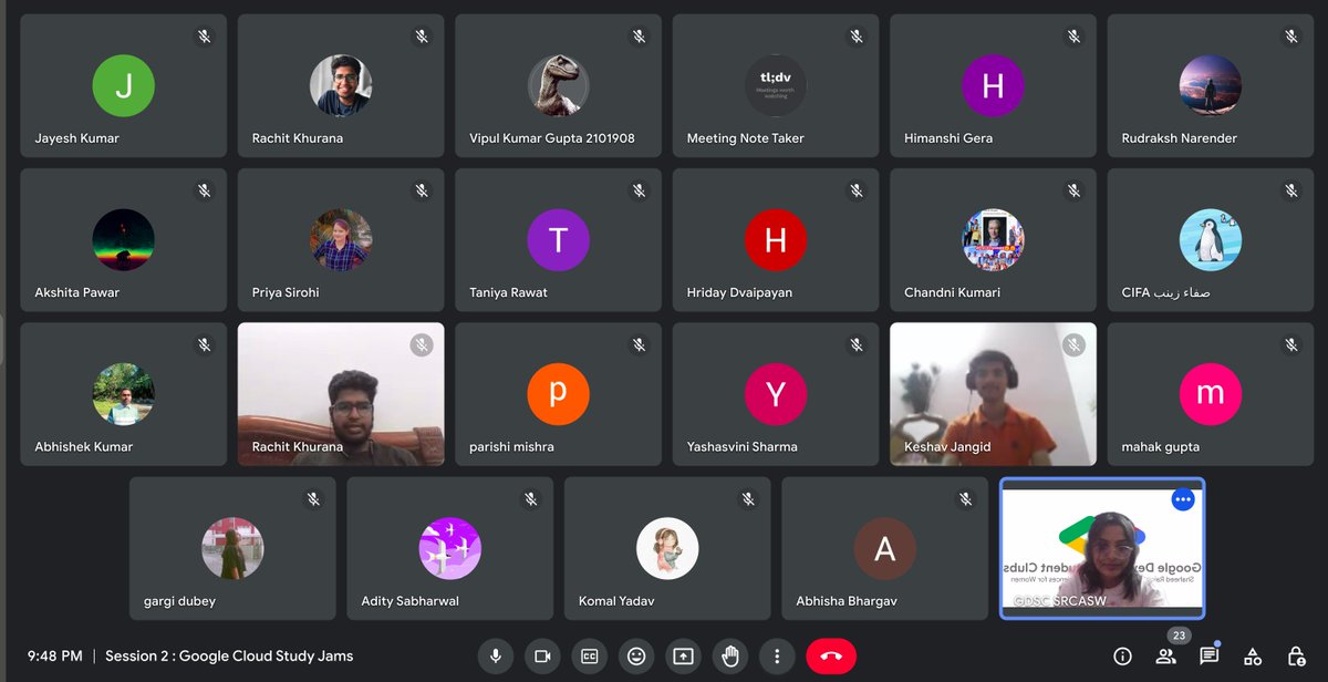 gdsc_srcasw's tweet photo. Google Cloud Study Jams Session 2: Successfully Completed✅
Thanks to our facilitator @SmileWithKhushi for an insightful session on cloud computing, infrastructure & core services of #GoogleCloudPlatform☁️✨
#CloudStudyJams #GDSC #GCP @GoogleDevsIN https://t.co/yGs7wjiJuF