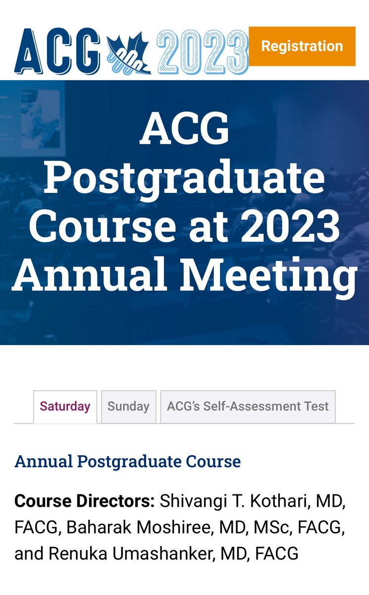 Honored to be giving a talk at #ACG2023 post graduate course on Esd and 3rd space/POEM

Amazing course directors and diverse array of expert faculty!

Please join us 

#GITwitter #ACG #endoscopy
#GIFellows #MedEd