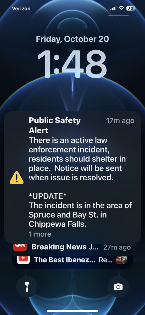 bfl2125's tweet image. Hoping there’s not an active shooter in my area. No info yet just this notification #EmergencyAlertSystem