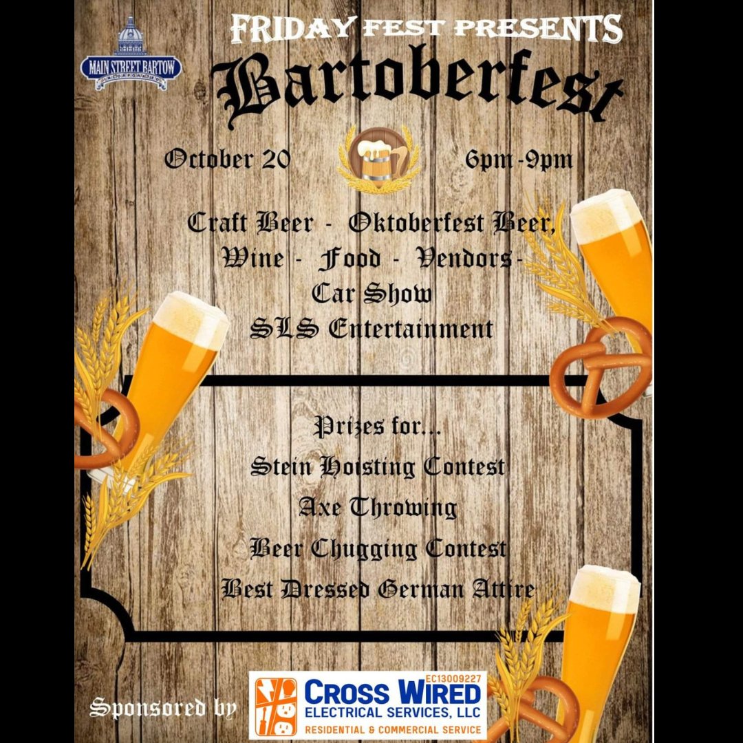 Stop by our table tonight! We will be giving away some swag and a cooler full of cheer with gift certificates! #premiumbailbonds #bartow #fridayfest #octoberfest #bailbonds barto