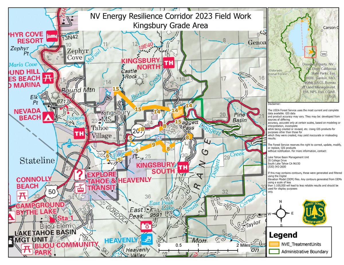 LakeTahoeUSFS's tweet image. Forest thinning underway to reduce wildfire danger &amp;amp; improve forest health. These projects complement defensible space &amp;amp; home hardening efforts on private property. No closures planned. Forest visitors should use caution in these areas. #FuelsReducton #HealthyForests #FireAdapted