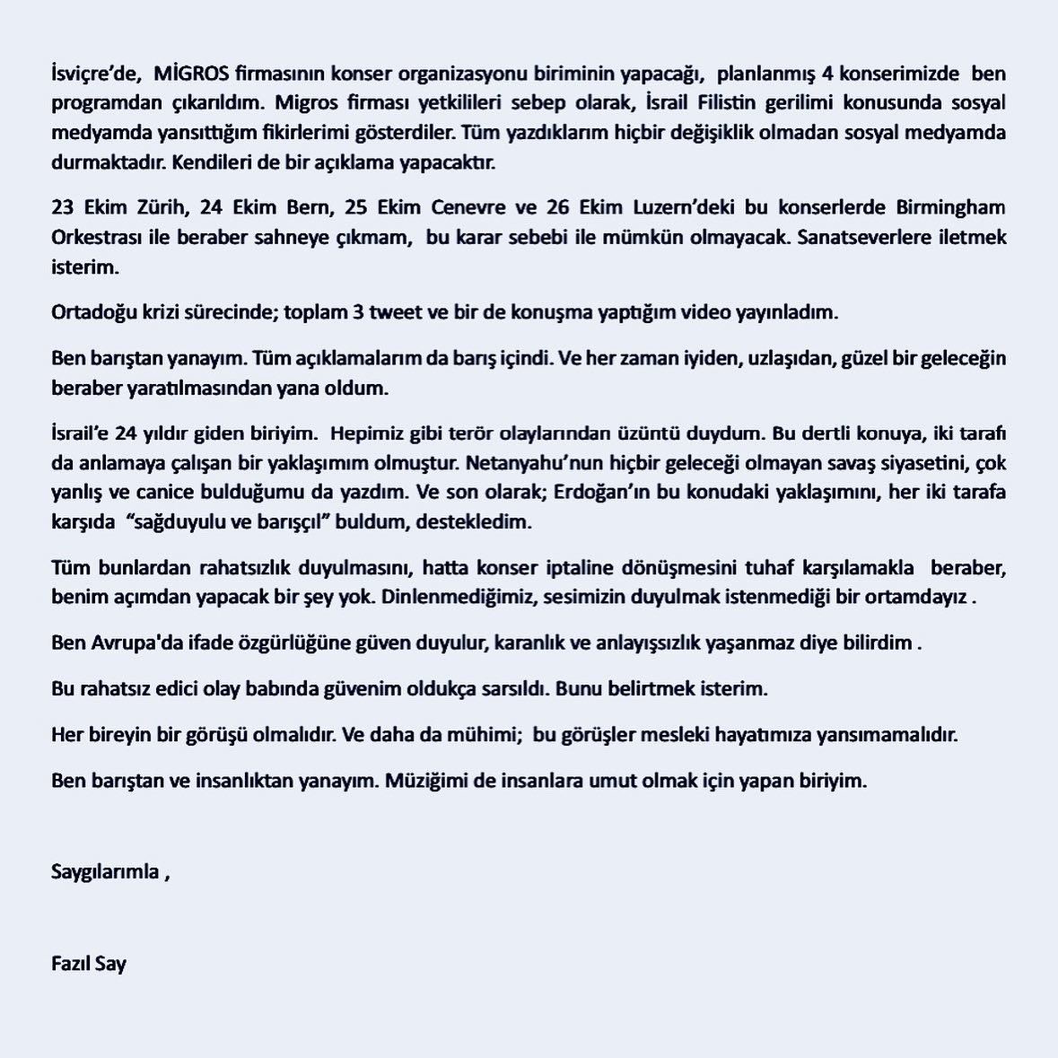 Malesef
Barıştan yana olmak
Zor zanaat..
Filistin-İsrail konusunda bir tuhaf gelişmede bu açıdan…
Avrupa’nın ortasında iptal edilen konserlerim