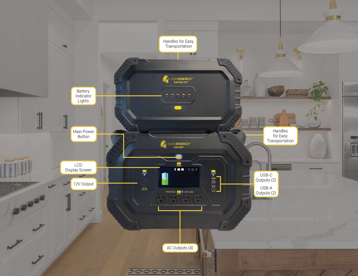 LionEnergyLLC's tweet image. Unleash the power of clean energy with the Lion Energy Safari, our most powerful solar generator. With a 3,000W inverter and a 1,612Wh LiFePO4 battery, the Safari meets all your portable power needs.
Link in Bio

#LionEnergySafari #solargenerator #renewableenergy