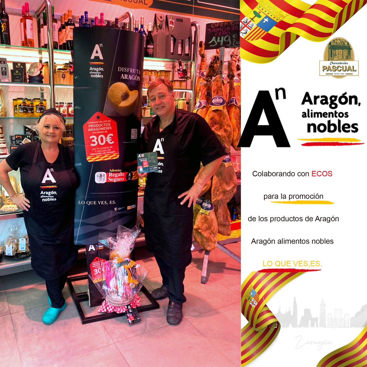 Colaborando con ECOS para la promoción de los productos de Aragón Aragón alimentos nobles LO QUE VES,ES. #ECOS #LoQueVesEs #LoQueVesEsLoQueHay