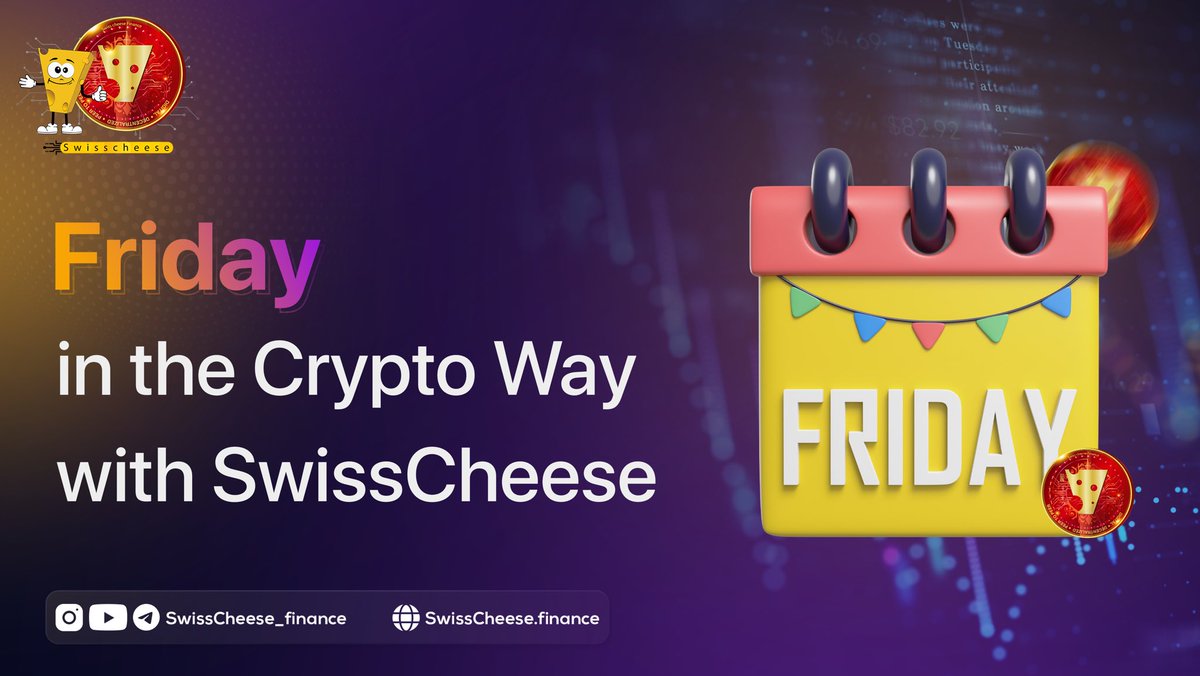 Swisscheese_fn's tweet photo. Friday's in crypto? Always buzzing! 🌟
With SwissCheese, explore tokenized stocks, swap cryptos, or watch assets grow.
Dive deeper into the decentralized realm where trading never stops.
Let's make Fridays count - https://t.co/1MLpEPLdgY
#CryptoFridays #SwissCheese https://t.co/VBmyWpG7Ri