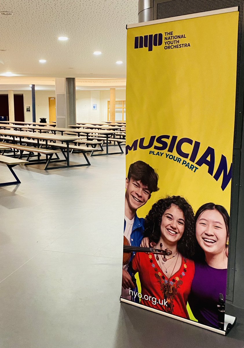 The @NYO_GB team are @MAA_DRET this evening, getting everything set up for NYO Inspire tomorrow, Saturday 21st October! We’re looking forward to an epic day of music-making! 🎶🎶 The spaces are set, ready to welcome local young musicians - don’t forget to bring a music stand! 😉