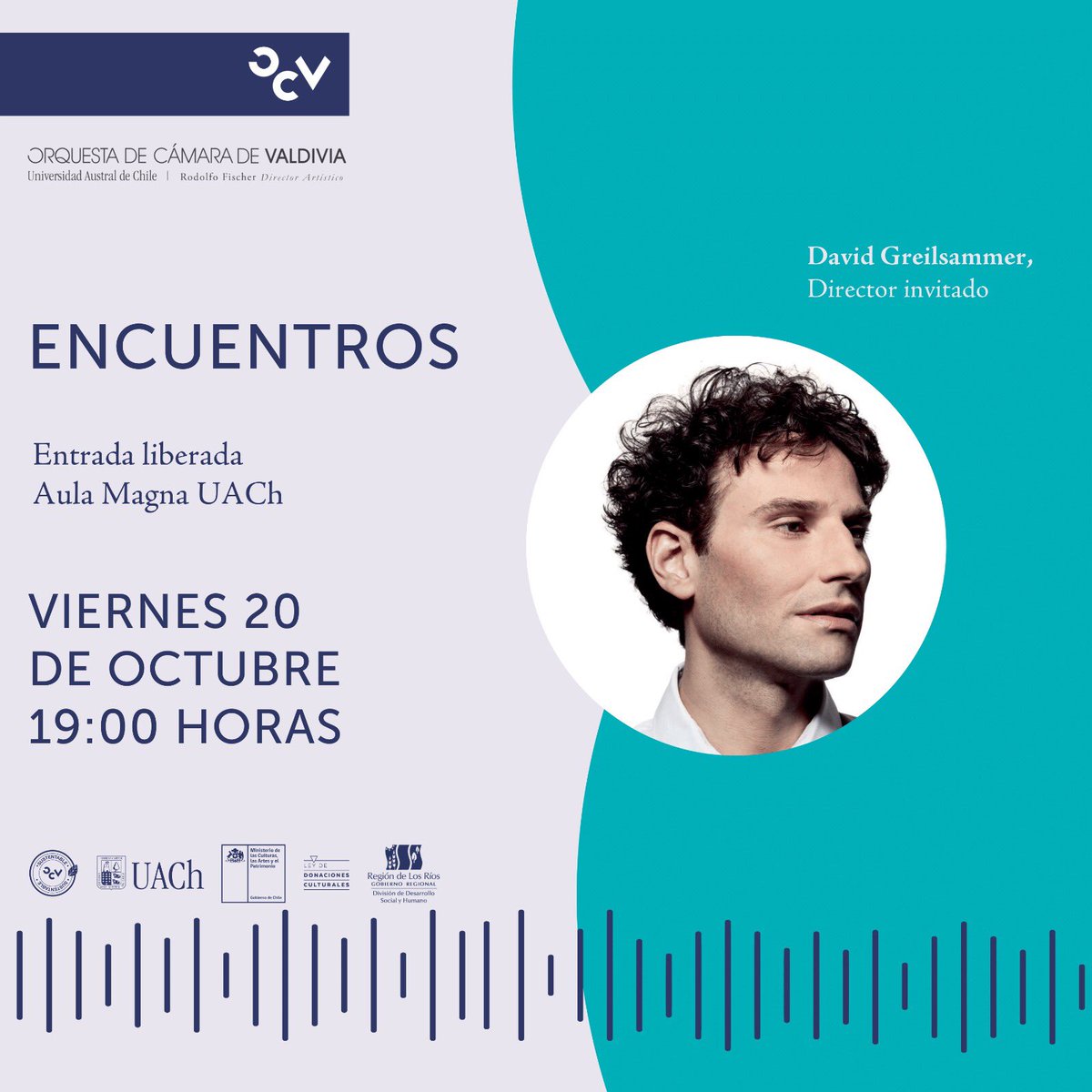➡ ¡HOY ANTES DEL CONCIERTO EN EL AULA MAGNA UACH!

⭐ Súmate al encuentro con el director invitado, David Greilsammer.

📋 Completamente gratuito sin necesidad de previa inscripción

#ValdiviaCl