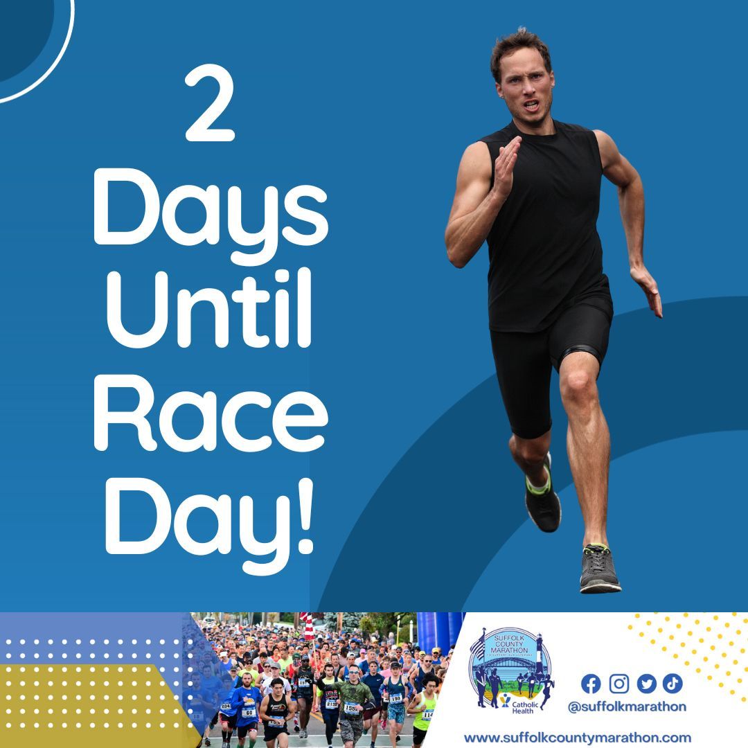 SuffolkMarathon's tweet photo. Just 2 days until the 9th Annual Catholic Health Suffolk County Marathon! 

For more information visit https://t.co/UbPLLsy31u https://t.co/WwddLrOZpP